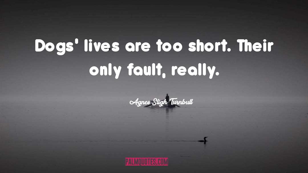 Agnes Sligh Turnbull Quotes: Dogs' lives are too short.