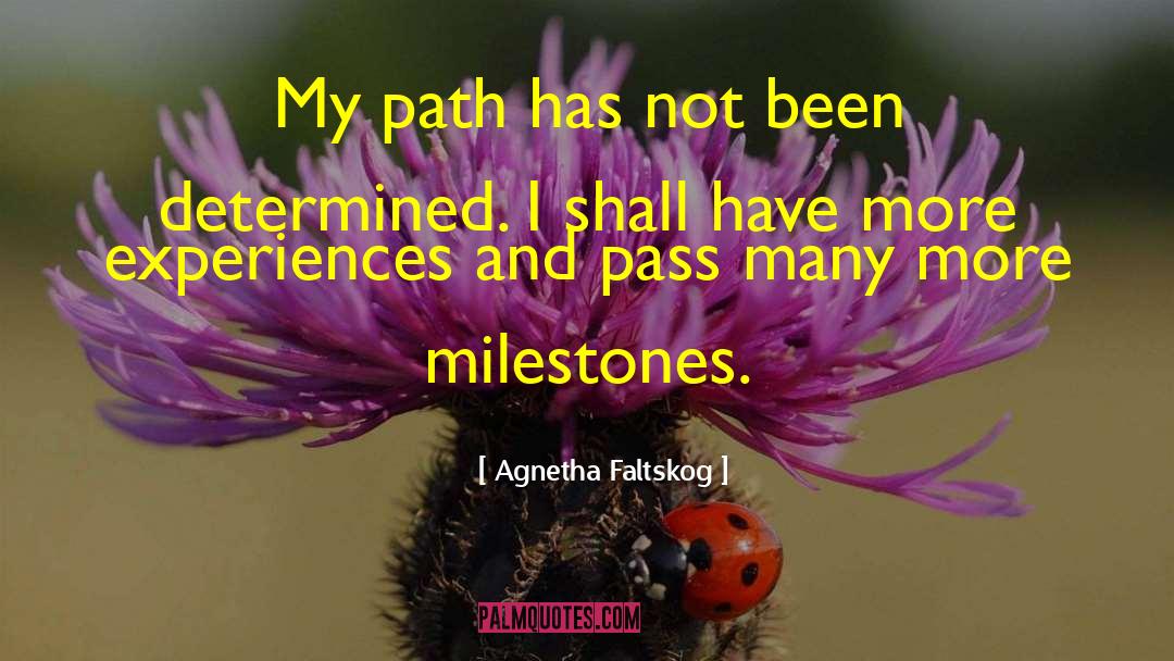 Agnetha Faltskog Quotes: My path has not been