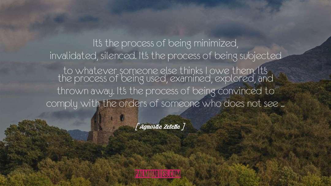 Agnostic Zetetic Quotes: It's the process of being