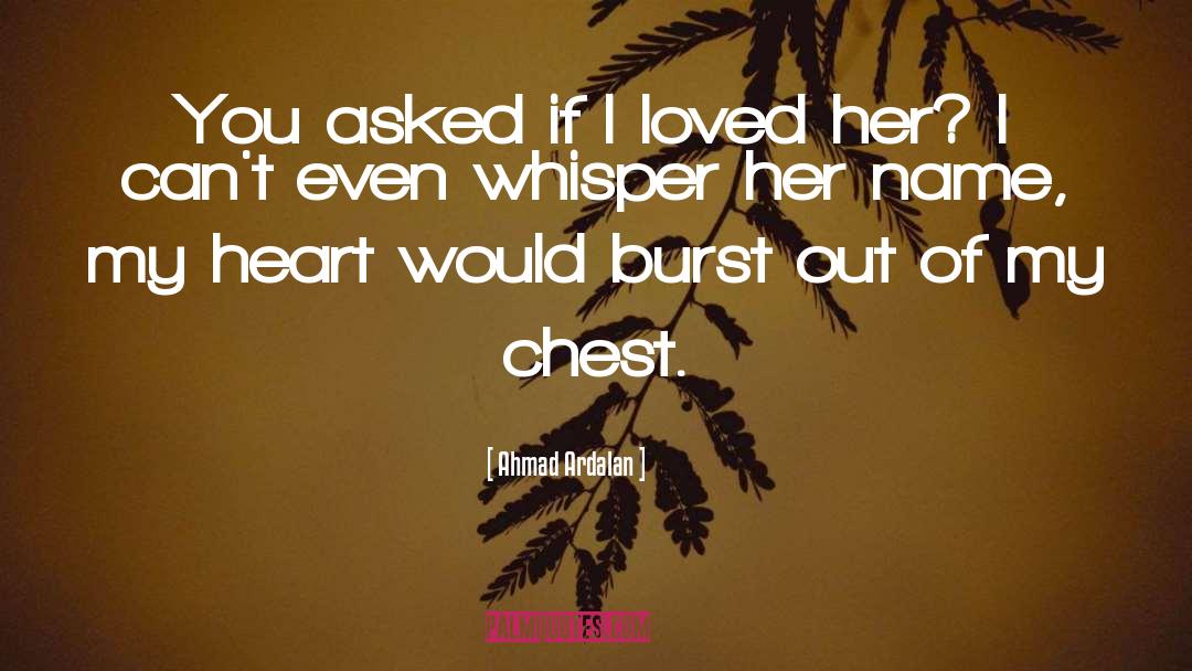 Ahmad Ardalan Quotes: You asked if I loved