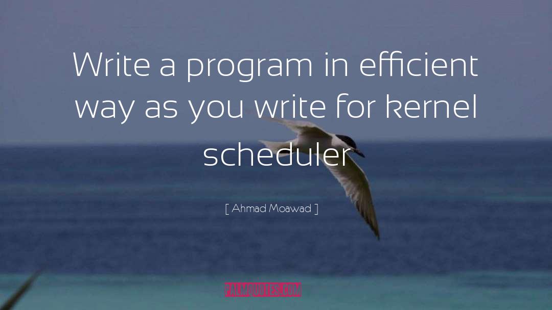 Ahmad Moawad Quotes: Write a program in efficient