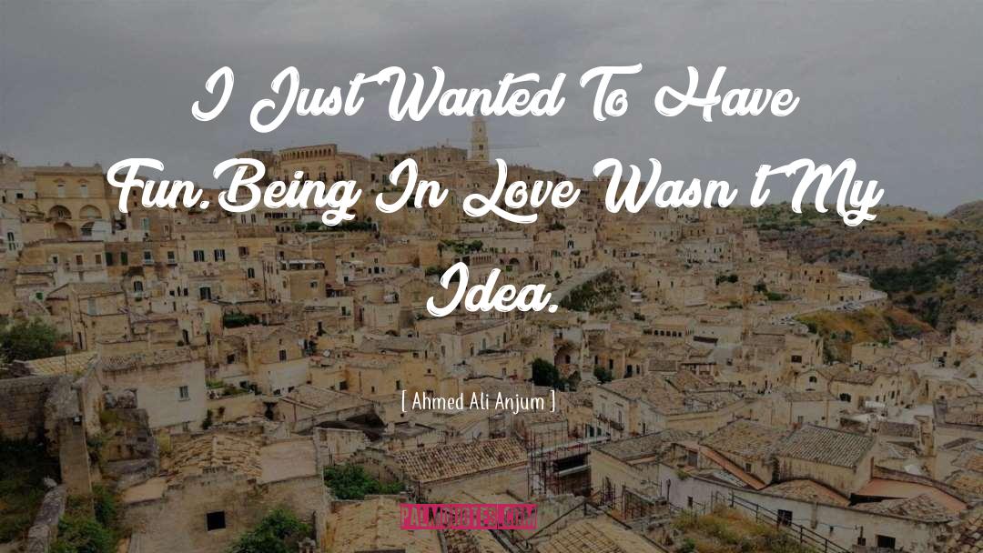 Ahmed Ali Anjum Quotes: I Just Wanted To Have
