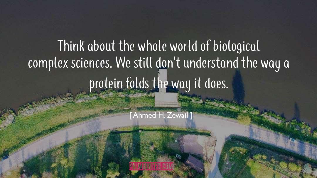 Ahmed H. Zewail Quotes: Think about the whole world