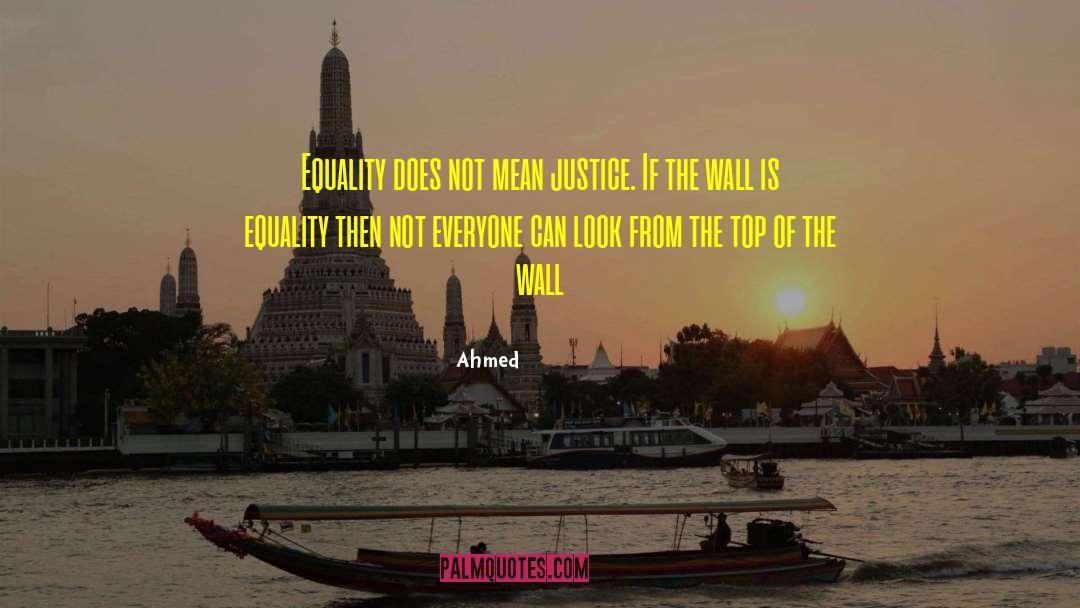 Ahmed Quotes: Equality does not mean justice.
