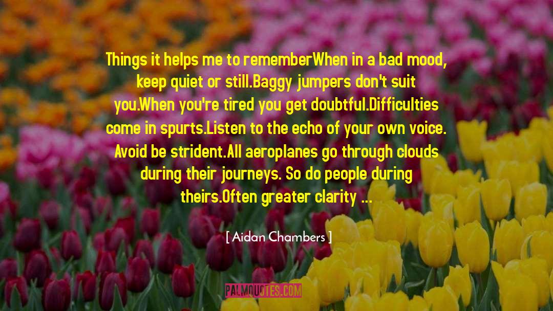 Aidan Chambers Quotes: Things it helps me to