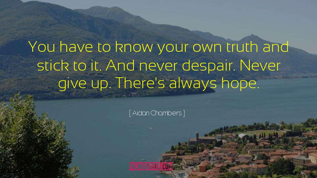 Aidan Chambers Quotes: You have to know your