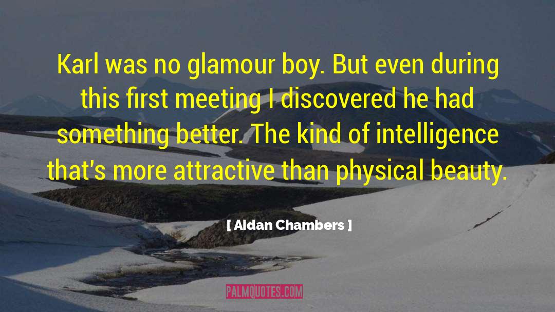 Aidan Chambers Quotes: Karl was no glamour boy.