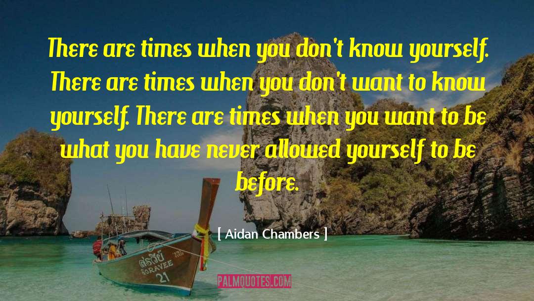Aidan Chambers Quotes: There are times when you