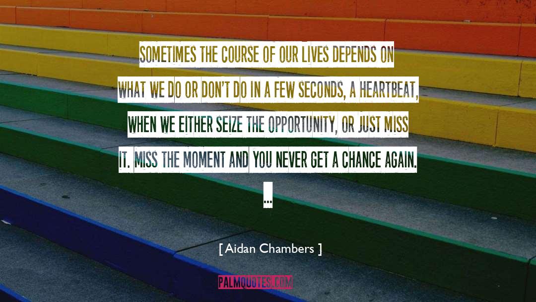 Aidan Chambers Quotes: Sometimes the course of our