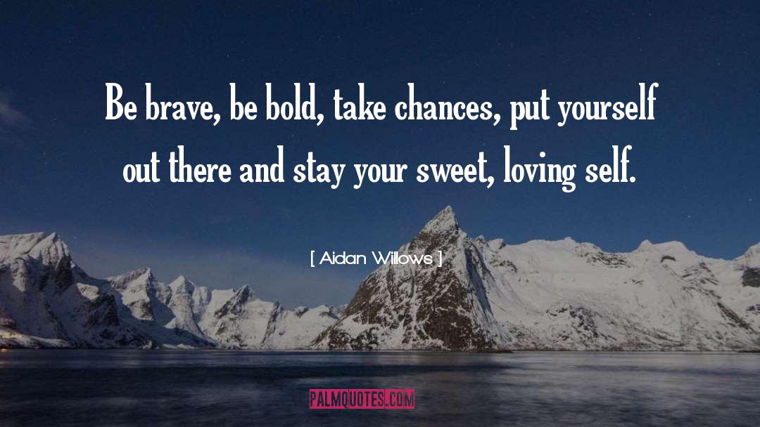 Aidan Willows Quotes: Be brave, be bold, take