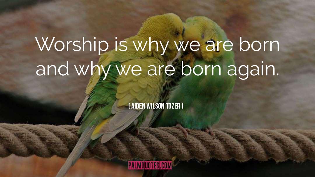 Aiden Wilson Tozer Quotes: Worship is why we are