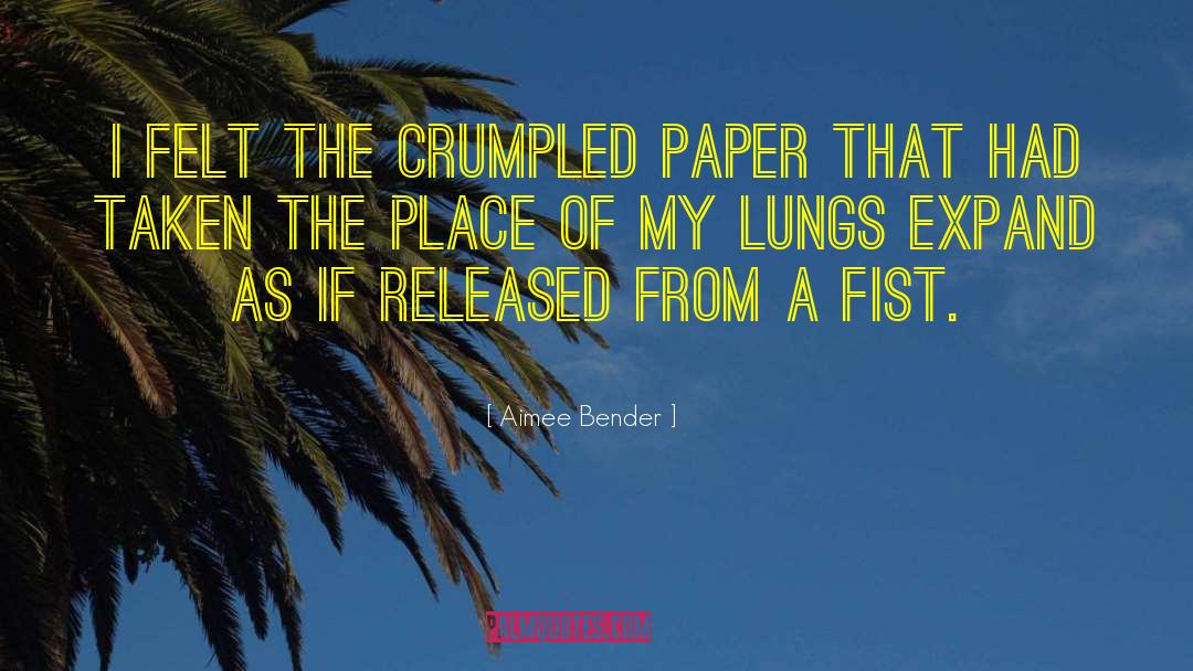 Aimee Bender Quotes: I felt the crumpled paper
