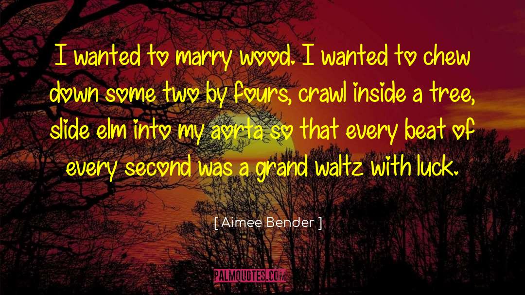 Aimee Bender Quotes: I wanted to marry wood.