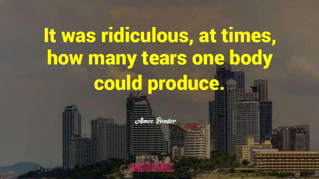 Aimee Bender Quotes: It was ridiculous, at times,