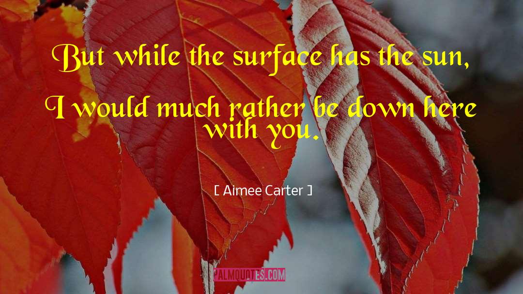 Aimee Carter Quotes: But while the surface has