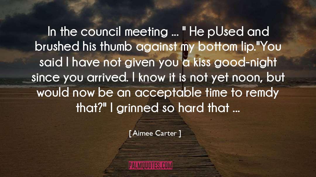 Aimee Carter Quotes: In the council meeting ...