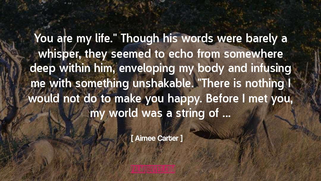 Aimee Carter Quotes: You are my life.