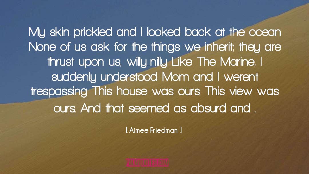Aimee Friedman Quotes: My skin prickled and I