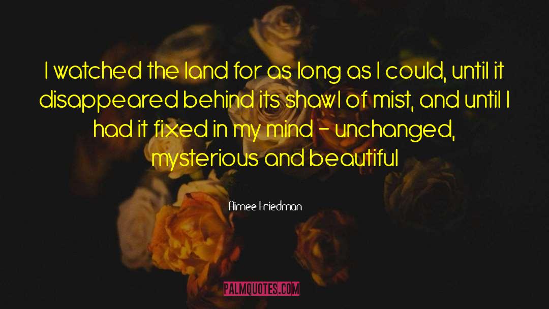 Aimee Friedman Quotes: I watched the land for