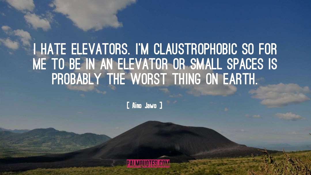 Aino Jawo Quotes: I hate elevators. I'm claustrophobic