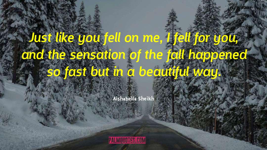 Aishabella Sheikh Quotes: Just like you fell on