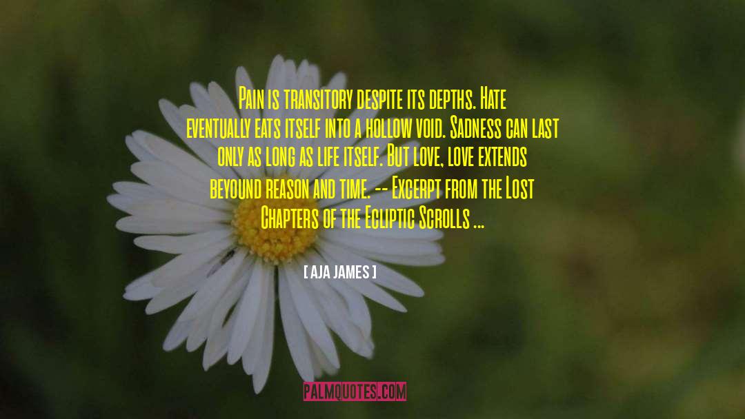 Aja James Quotes: Pain is transitory despite its