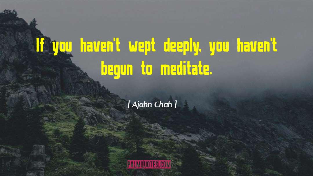 Ajahn Chah Quotes: If you haven't wept deeply,