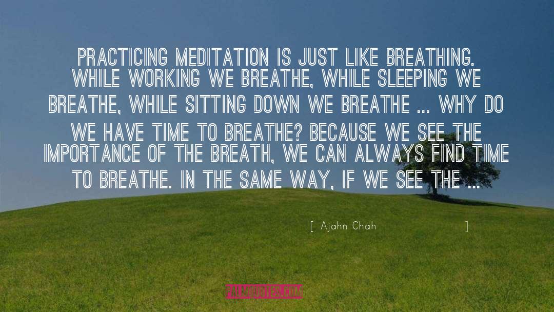 Ajahn Chah Quotes: Practicing meditation is just like