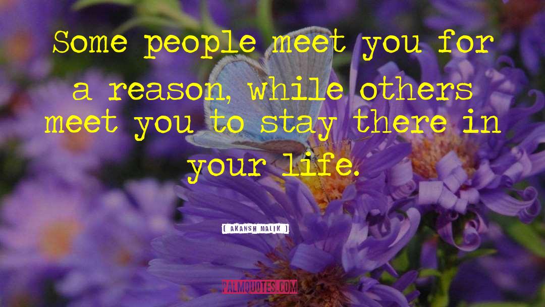 Akansh Malik Quotes: Some people meet you for