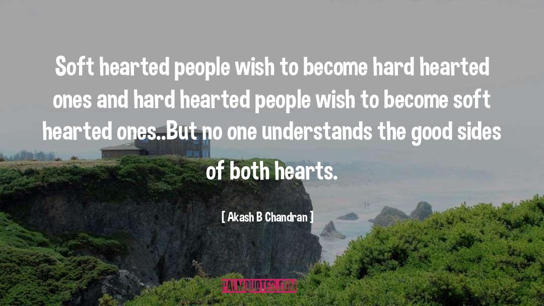 Akash B Chandran Quotes: Soft hearted people wish to