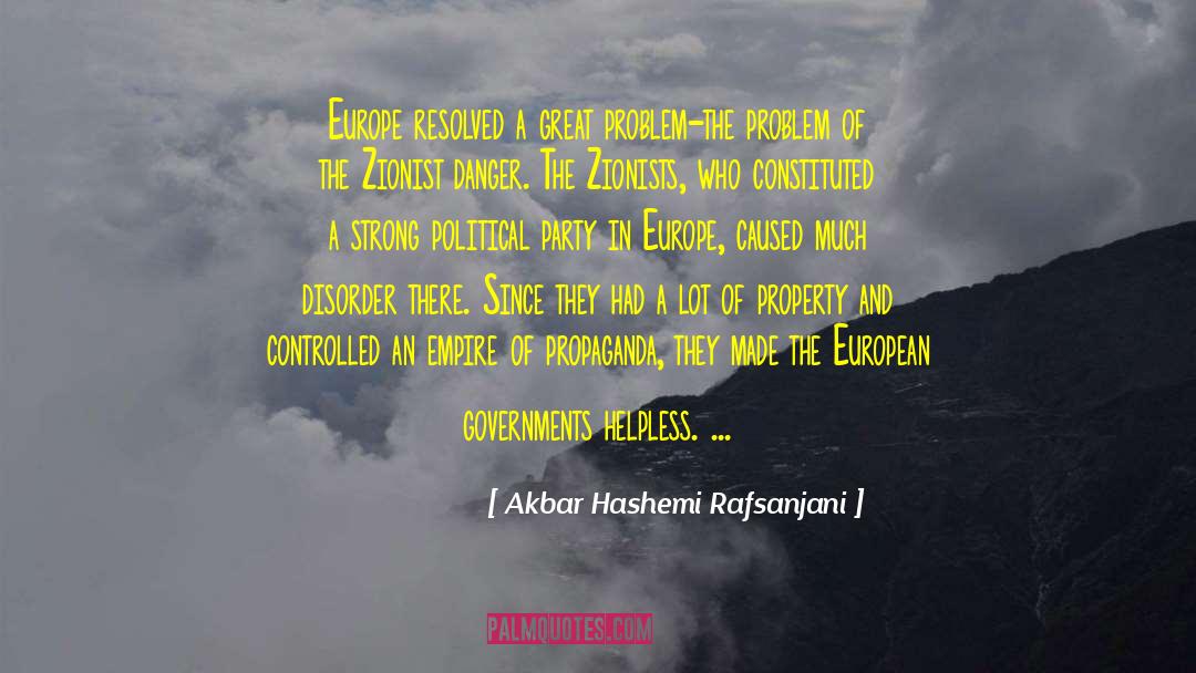 Akbar Hashemi Rafsanjani Quotes: Europe resolved a great problem-the