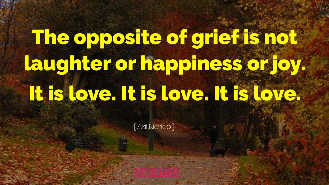 Akif Kichloo Quotes: The opposite of grief is