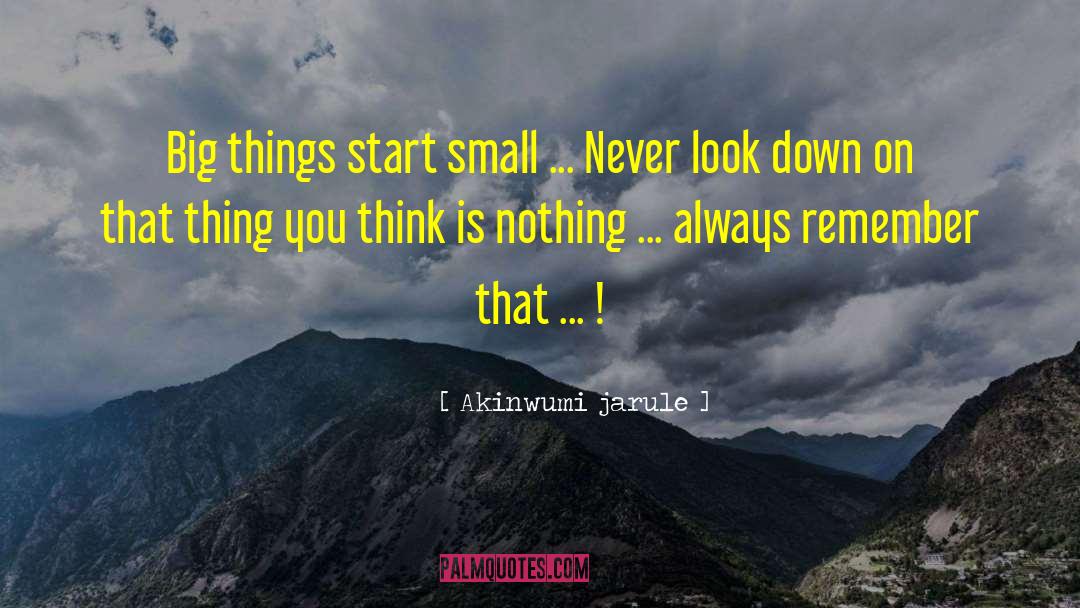 Akinwumi Jarule Quotes: Big things start small ...