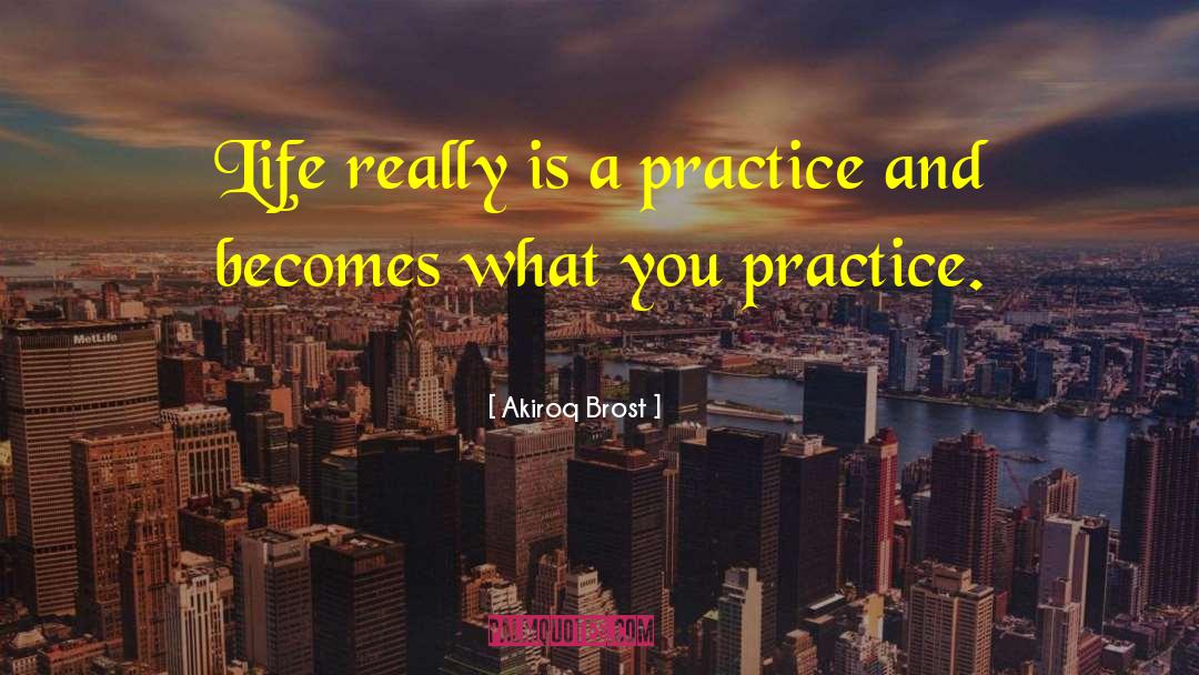 Akiroq Brost Quotes: Life really is a practice