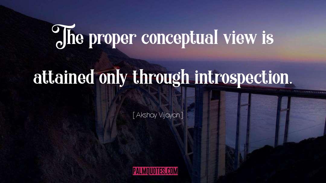 Akshay Vijayan Quotes: The proper conceptual view is