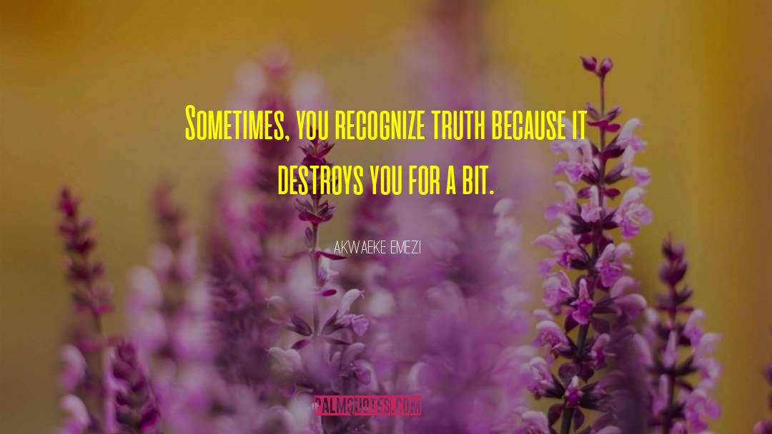 Akwaeke Emezi Quotes: Sometimes, you recognize truth because