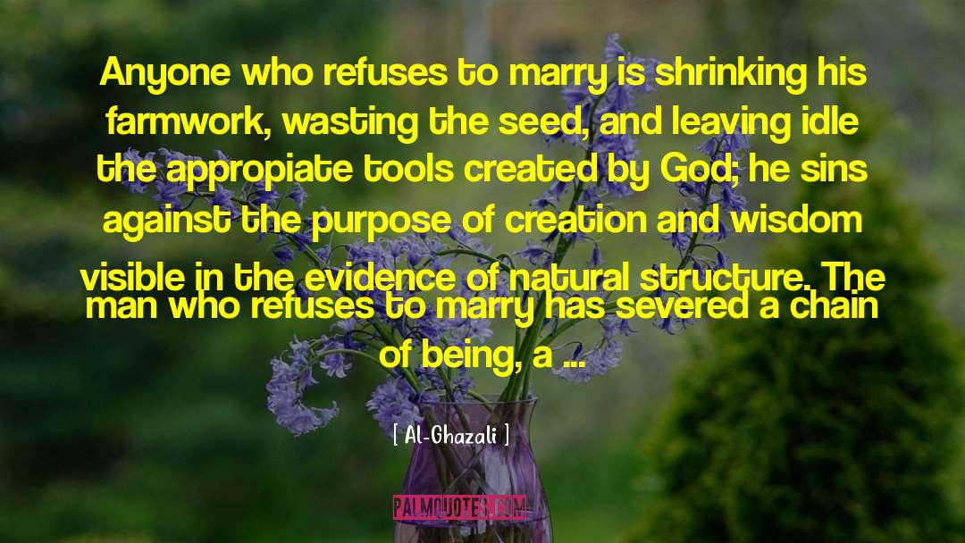 Al-Ghazali Quotes: Anyone who refuses to marry