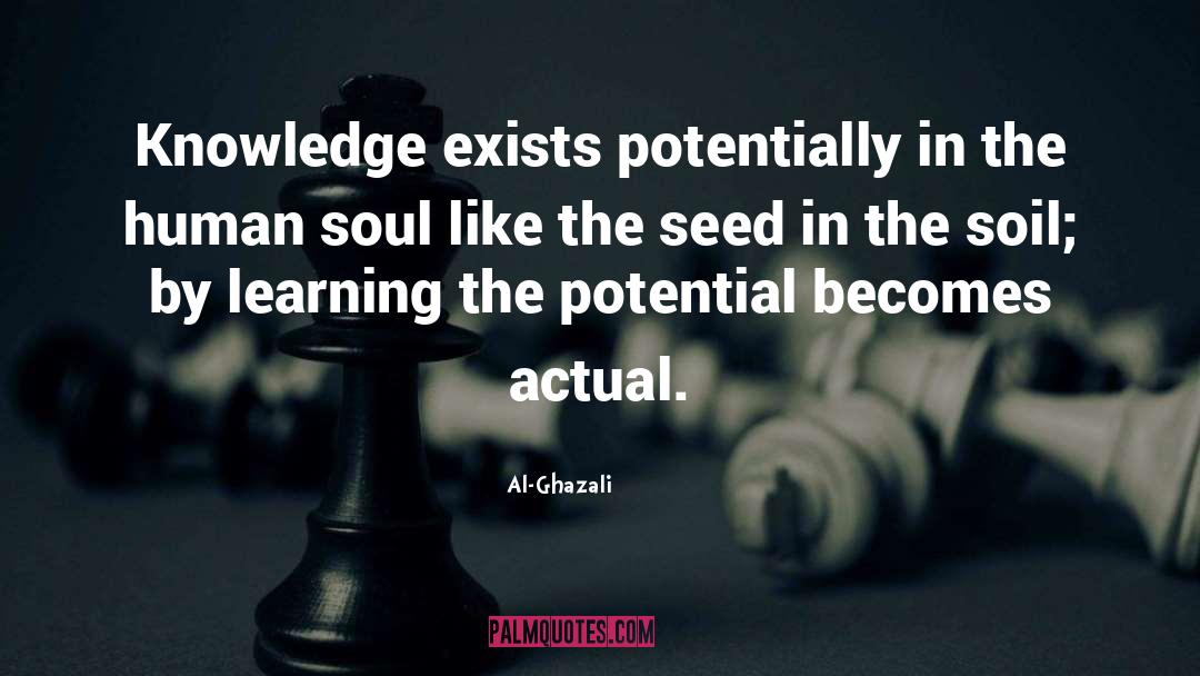 Al-Ghazali Quotes: Knowledge exists potentially in the