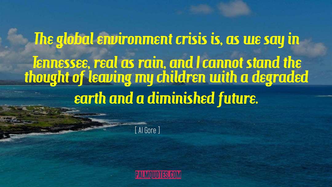 Al Gore Quotes: The global environment crisis is,