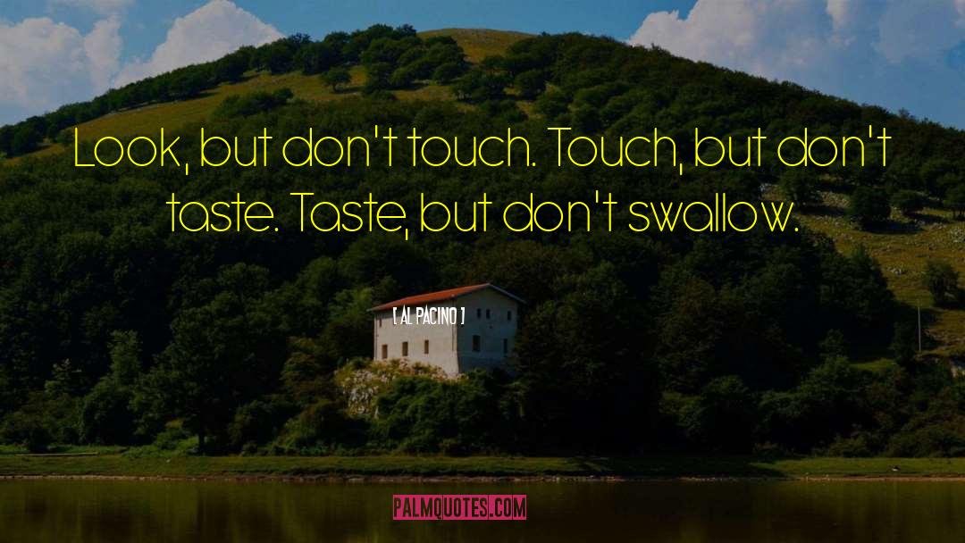 Al Pacino Quotes: Look, but don't touch. Touch,