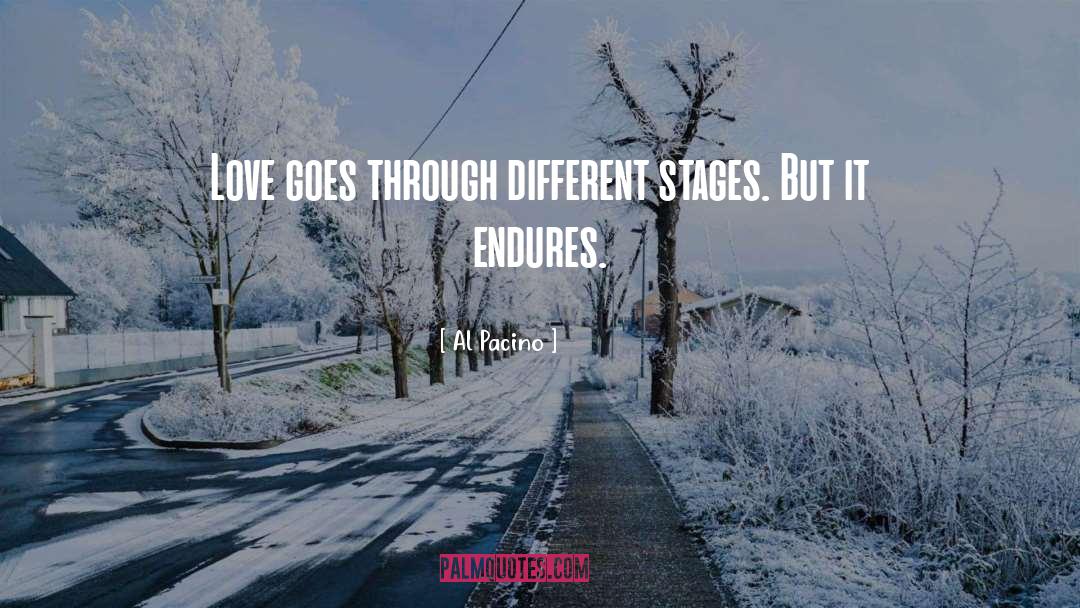 Al Pacino Quotes: Love goes through different stages.