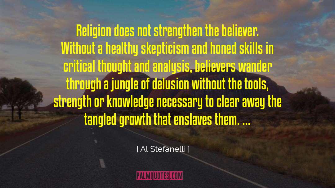 Al Stefanelli Quotes: Religion does not strengthen the