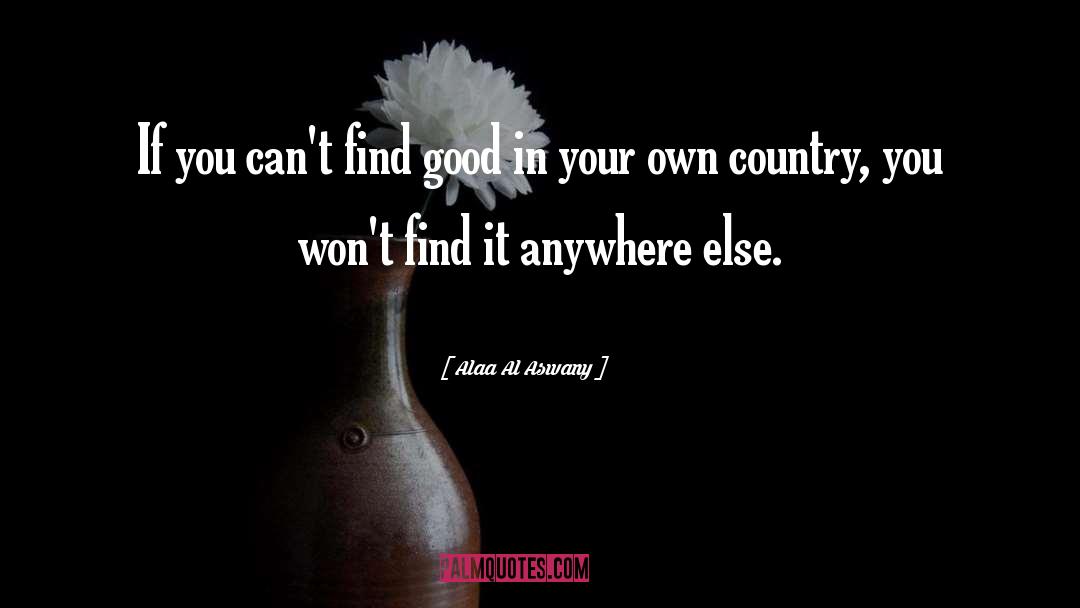 Alaa Al Aswany Quotes: If you can't find good