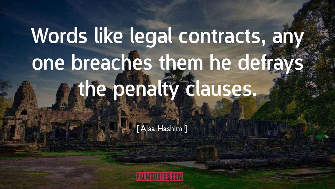 Alaa Hashim Quotes: Words like legal contracts, any