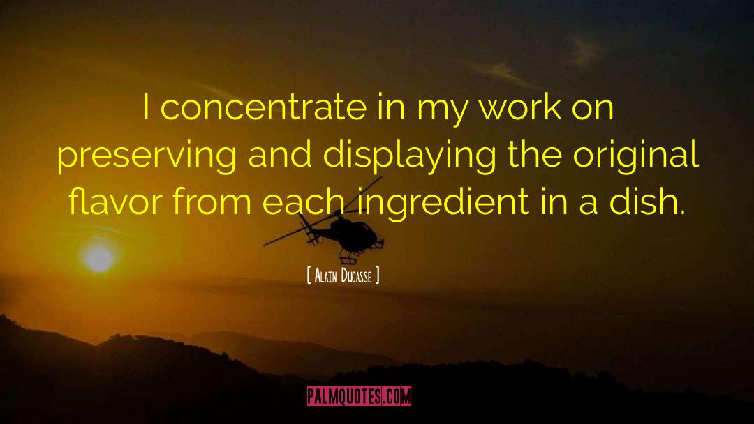 Alain Ducasse Quotes: I concentrate in my work