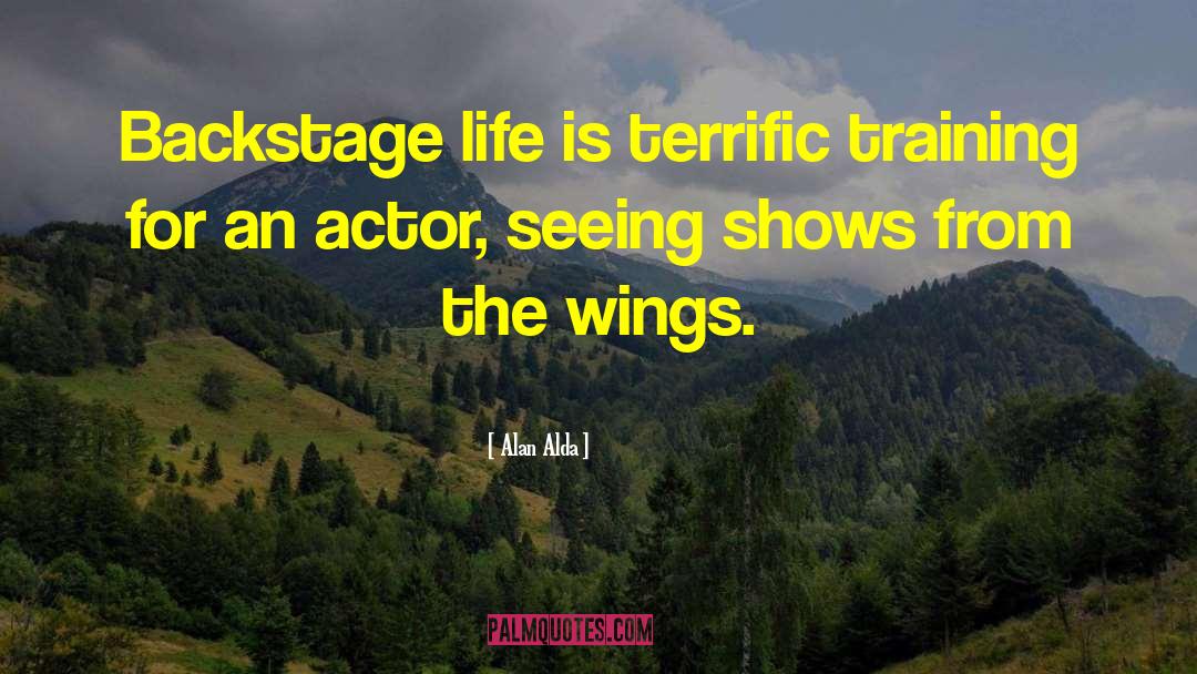 Alan Alda Quotes: Backstage life is terrific training