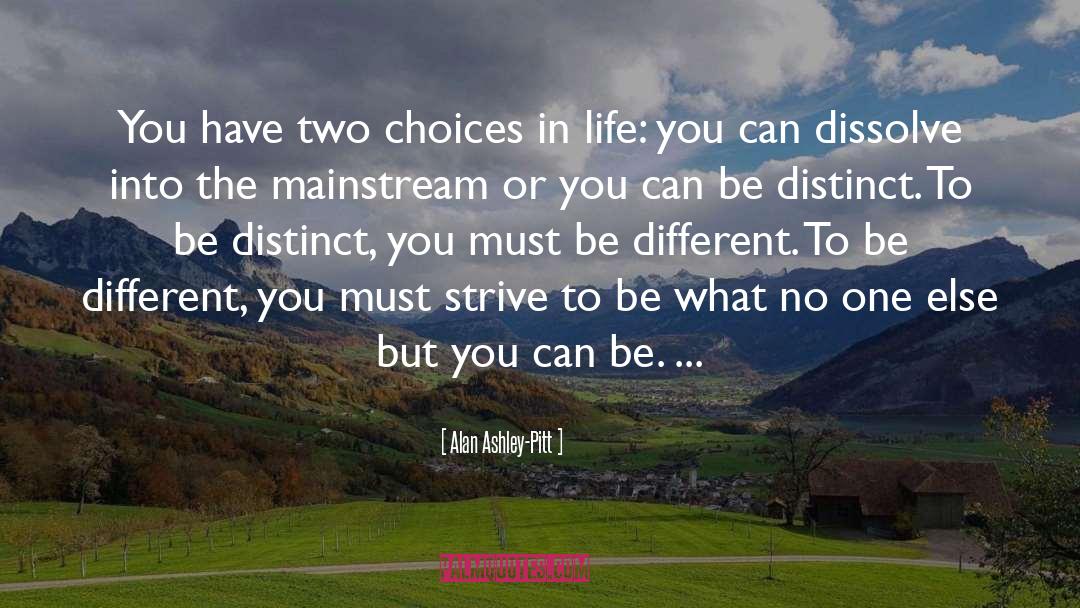 Alan Ashley-Pitt Quotes: You have two choices in