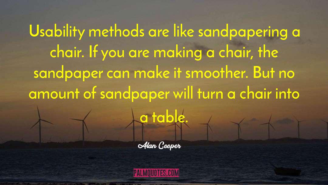 Alan Cooper Quotes: Usability methods are like sandpapering