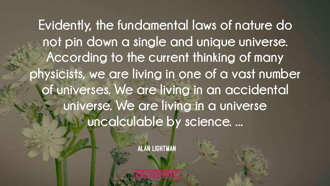 Alan Lightman Quotes: Evidently, the fundamental laws of