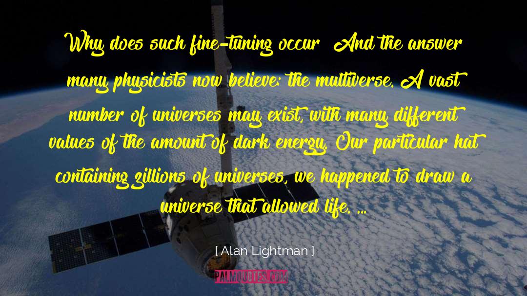 Alan Lightman Quotes: Why does such fine-tuning occur?